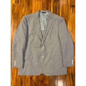Brooks Brothers 1818 Fitzgerald Blazer 46R Light Blue Linen Cotton Sport Coat